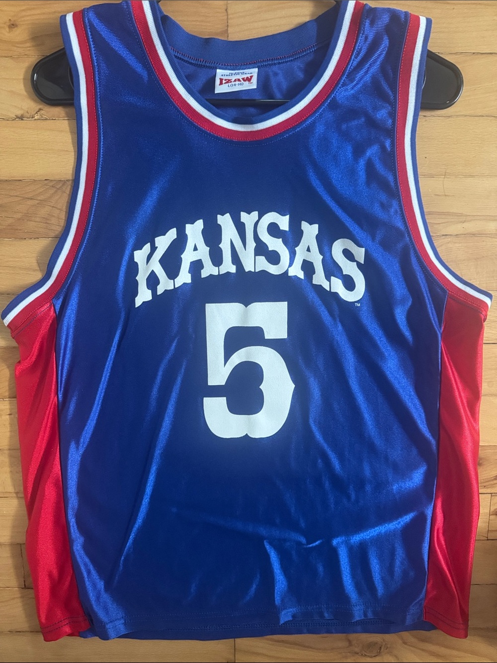 Kansas Blue & Red Basketball Jersey - #5